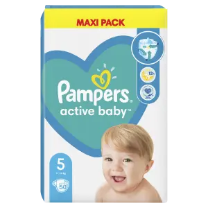 PAMPERS Active baby MP 5 detské plienky jednorazové (11-16 kg) 50 ks