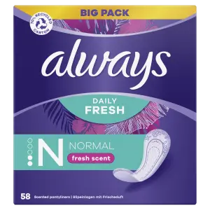 Always Intimky Fresh& Protect Parfumovane Normal Vložky 58 ks