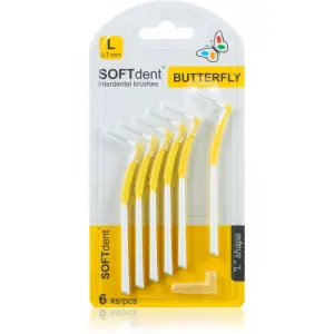 SOFTdent Medzizubné kefky Butterfly L 0,7 mm zahnuté žlté 6 ks