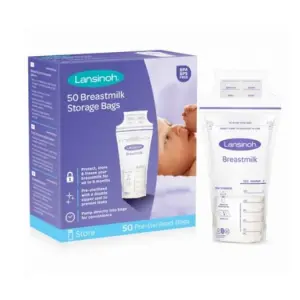 LANSINOH Sáčky na skladovanie materského mlieka 50 ks + darček (adaptér na odsávanie do sá