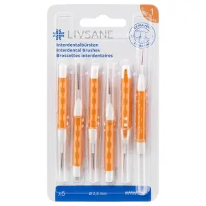 LIVSANE Medzizubné kefky veľ. 1 priemer 2,0 mm 6 ks