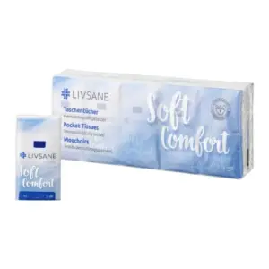 LIVSANE Soft Comfort Hygienické vreckovky 3-vrstvové papierové 10 x 10 ks 