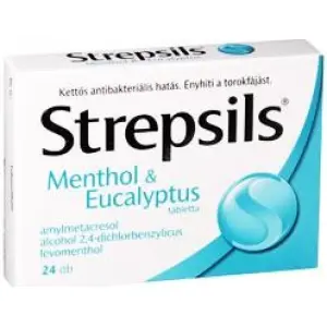 Strepsils Mentol a Eukalyptus pastilky 24 ks
