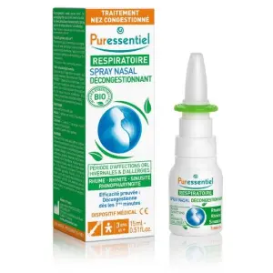 PURESSENTIEL Nosný sprej hypertonický, s esenciálnymi olejmi 15 ml