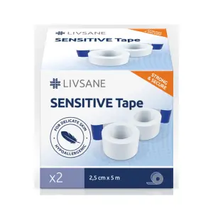LIVSANE Fixačná páska SENSITIVE 2,5cm x 5m cievka 2 ks