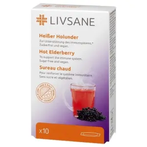 LIVSANE Horúci nápoj z čiernej bazy vrecúška prášok na prípravu nápoja 10 ks