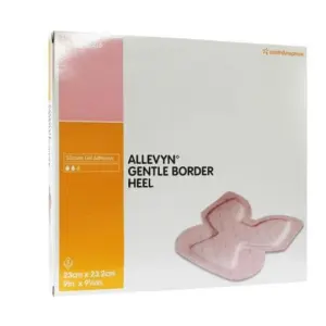 ALLEVYN Gentle Border Heel Krytie na rany 23 x 23,2 cm adhezívne penové krytie 5 ks