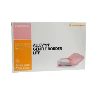 ALLEVYN Gentle Border Lite Krytie na rany 8 x 15 cm adhezívne penové krytie 10 ks
