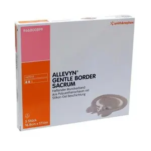 ALLEVYN Gentle Border Sacrum Krytie na rany 16,8 x 17,1 cm adhezívne penové krytie 6 ks