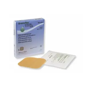 GRANUFLEX EXTRA THIN obväz hydrokoloidný extra tenký 7,5 x 7,5 cm 5 ks