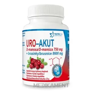 NUTRICIUS URO - AKUT D - manóza 750 mg + brusnice tablety 20 ks