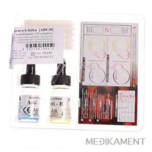 AB0 30 Súprava diagnostická krížový test darcu krvi a príjemcu, 30 vyšetrení, 1x1 set