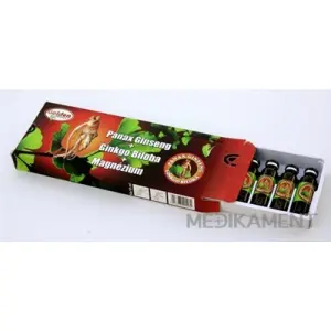 Golden Panax Ginseng + Ginkgo Biloba + Magnézium 10 ml ampulky 10 ks