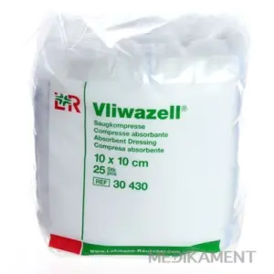 Vliwazell kompresy savé nesterilné 10 x 10 cm 25 ks
