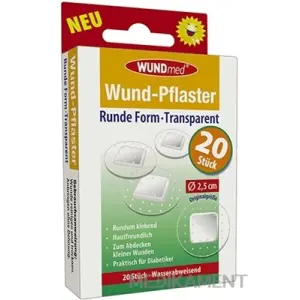 WUNDmed Kruhová náplasť Transparentná priemer 2,5 cm 20 ks