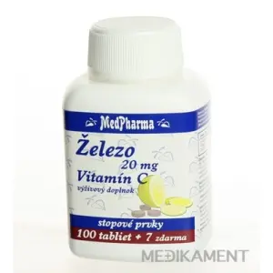 MedPharma ŽELEZO 20MG + Vit. C tablety 107 ks