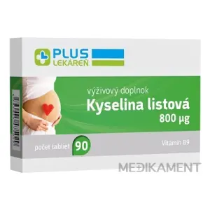 PLUS LEKÁREŇ Kyselina listová 800 µg tablety 90 ks