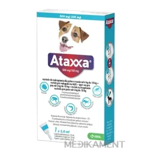 Ataxxa 500 mg/100 mg (psy od 4kg do 10 kg) sol 1 ml
