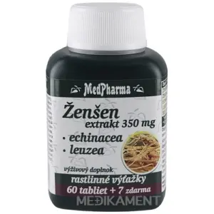 MedPharma ŽENŠEN 350 mg + Echinacea + Leuzea tablety 67 ks