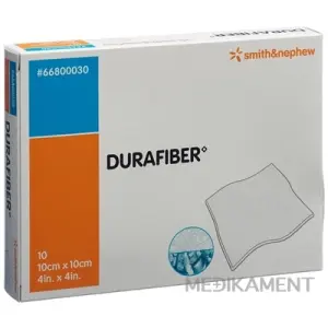 DURAFIBER Krytie na rany 10x10 cm, absorpčné, gélujúce krytie z hydrovlákna, 1x10 ks