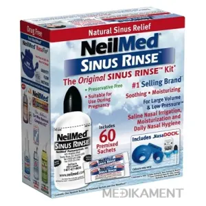 NeilMed SINUS RINSE Original Kit fľaška 240 ml + vrecúška morská soľ 60 ks na hygienu nosa