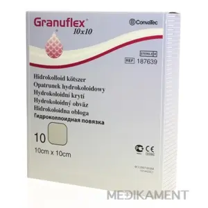 GRANUFLEX hydrokoloidný obväz 10 x 10 cm 10 ks