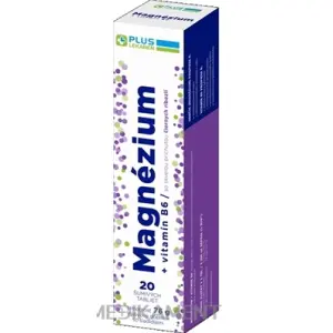 PLUS LEKÁREŇ Magnézium + vitamín B6 šumivé tablety s príchuťou čiernych ríbezlí 20 ks