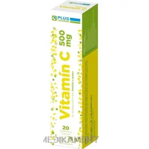 PLUS LEKÁREŇ Vitamín C 500 mg šumivé tablety príchuť limetky a grepu 20 ks