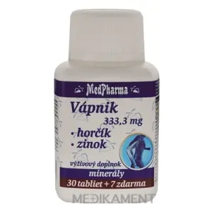 MedPharma VÁPNIK 333,3 mg + Horčík + Zinok tablety 37 ks