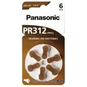 Panasonic PR312 (PR41) batérie do načúvacích prístrojov 6 ks