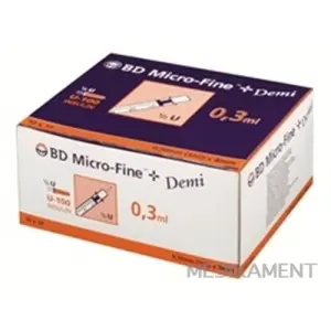 BD MICRO FINE + DEMI INZULIN.STRIEKAČKA U-100 s ihlou 30G objem 0,3 ml 100 ks