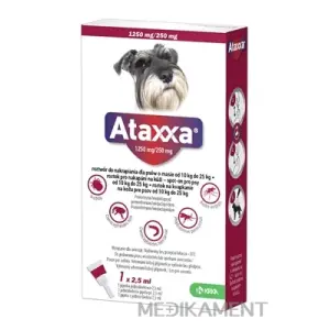 Ataxxa 1250 mg/250 mg (psy od 10 kg do 25 kg) sol 2,5 ml