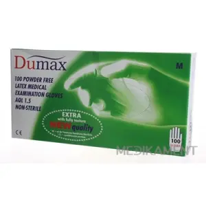 DUMAX RUKAVICE latexové  vyšetrovacie nesterilné bez púdru, veľkosť M 100ks