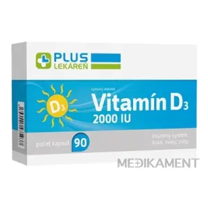 PLUS LEKÁREŇ Vitamín D3 2000 I.U. kapsuly 90 ks