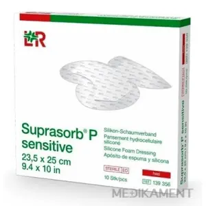 SUPRASORB P SENSITIVE silikónový penový obväz Heel 23,5 x 25 cm 10 ks