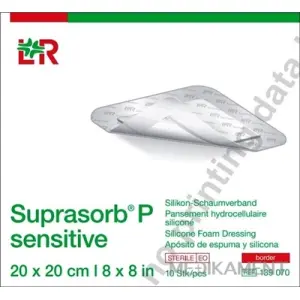 SUPRASORB P SENSITIVE silikónový penový obväz border 20 x 20 cm 10 ks