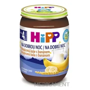 HiPP BIO KAŠA Dobrú noc Krupicová s banánom mliečna 1 ks