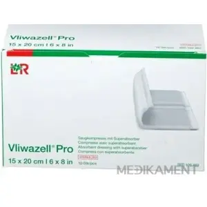 Vliwazell Pro Krytie na rany superabsorpčné sterilné 15 x 20 cm 10 ks