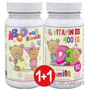 ABCD muLTi Gummies + D3 Gummies pektínové bonbóny s malinovou príchuťou 2 x 60 ks 1 set