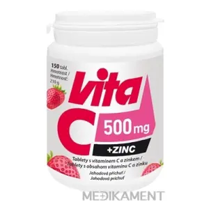 Vitabalans VITA C 500 mg + ZINC tablety s jahodovou príchuťou 150 ks