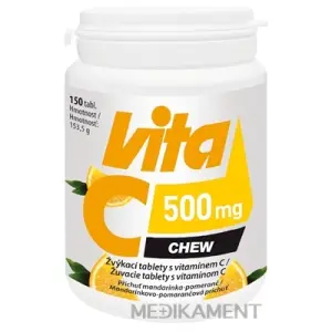 Vitabalans VITA C 500 mg CHEW žuvacie tablety s mandarínkovo-pomarančovou príchuťou 150 ks