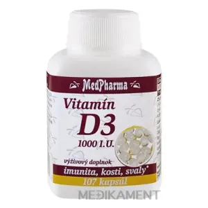 MedPharma Vitamín D3 1000 I.U. kapsuly 107 ks