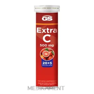 GS Extra C 500 mg šumivé tablety príchuť červený pomaranč 25 ks