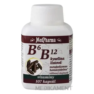 MedPharma B6 B12 + kyselina listová kapsuly 107 ks
