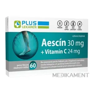 PLUS LEKÁREŇ Aescín 30 mg + Vitamín C 24 mg tablety 60 ks