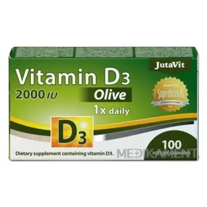 JutaVit Vitamín D3 2000 IU (50 µg) Oliva mäkké kapsuly 100 ks