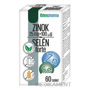 EDENPharma ZINOK 25 mg + SELÉN 100 µg forte tablety 60 ks