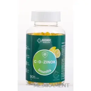 BIOMIC VITAMÍN C+D + ZINOK gummies citrónová príchuť 90 ks