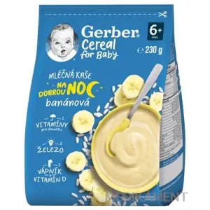 Gerber Cereal Mliečna KAŠA Dobrú noc Banánová (od ukonč. 4. mesiaca) 230 g