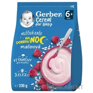 Gerber Cereal Mliečna KAŠA Dobrú noc Malinová (od ukonč. 6. mesiaca) 230 g